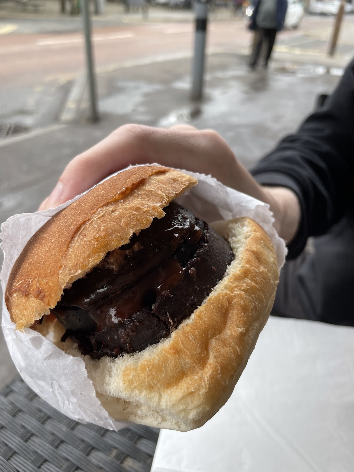 Cakes and pastries on the bakery counter