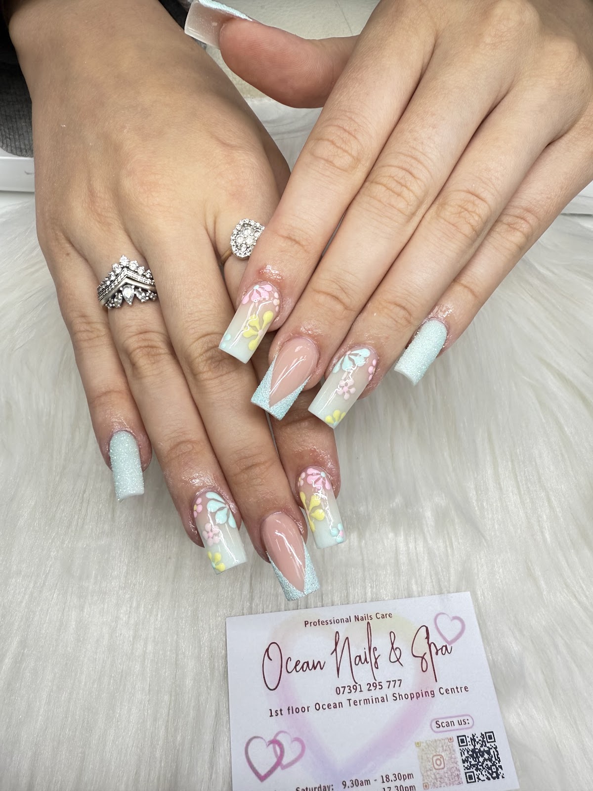 Beautiful nail art at Ocean Nails and Spa Edinburgh